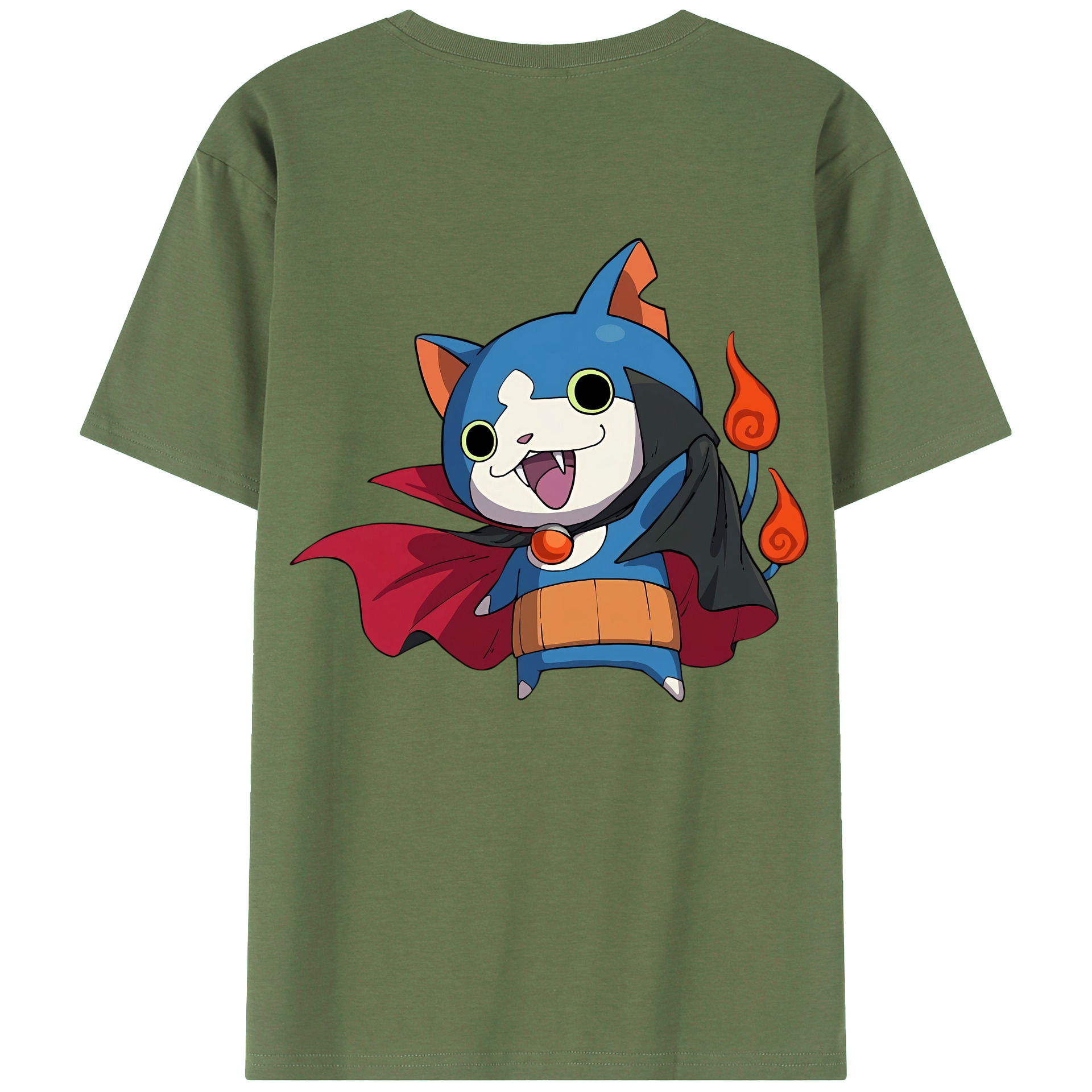 （画像用） 妖怪ウォッチ Yo-kai Watch 綿100％ メンズ半袖Tシャツ（バックプリント） 通気性
